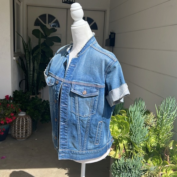 7 For All Mankind Short Sleeves Denim Jacket NWOT - Picture 8 of 13